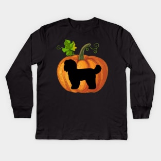 Shih tzu in pumpkin Kids Long Sleeve T-Shirt